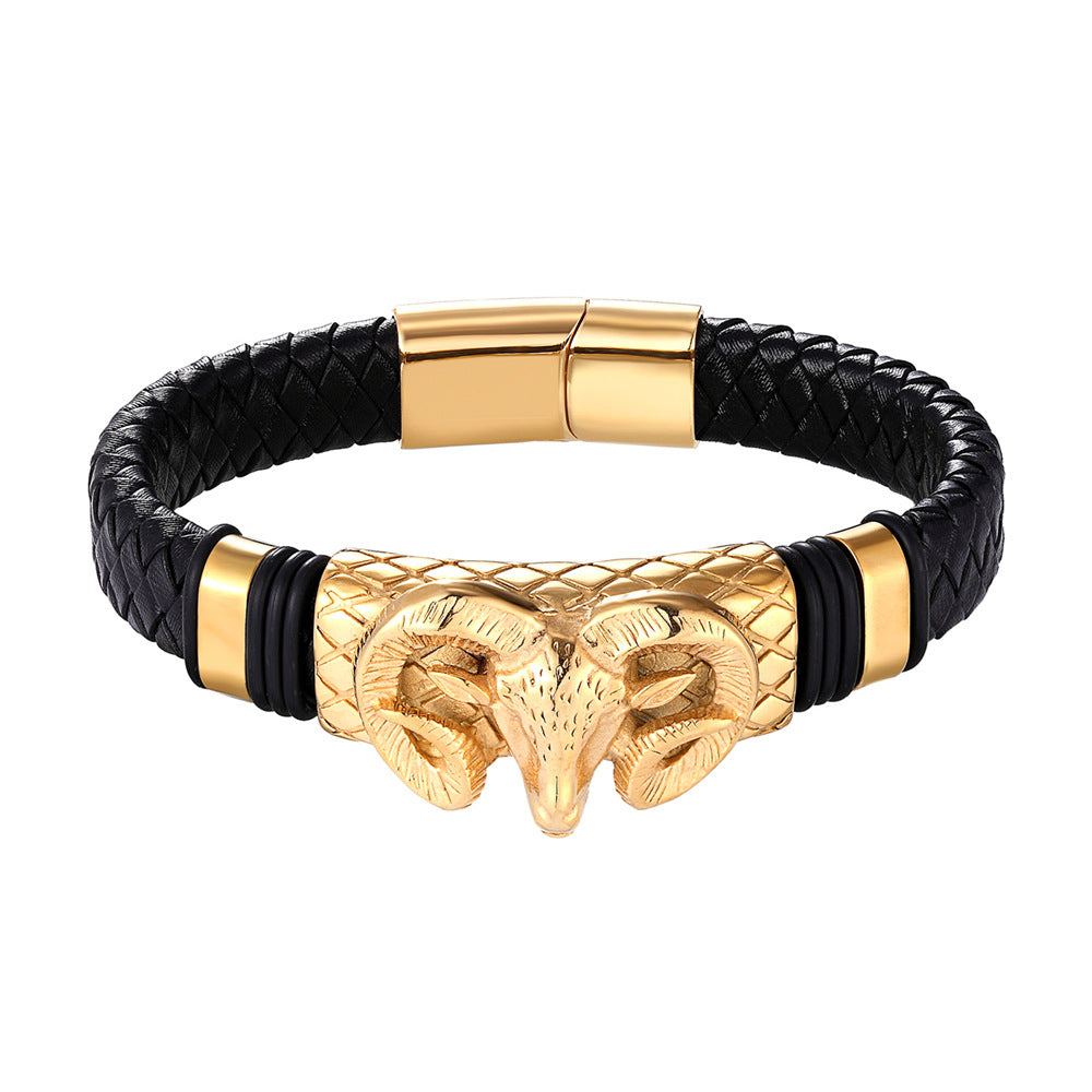 Men's Constellation Stainless Steel Braided Bracelet