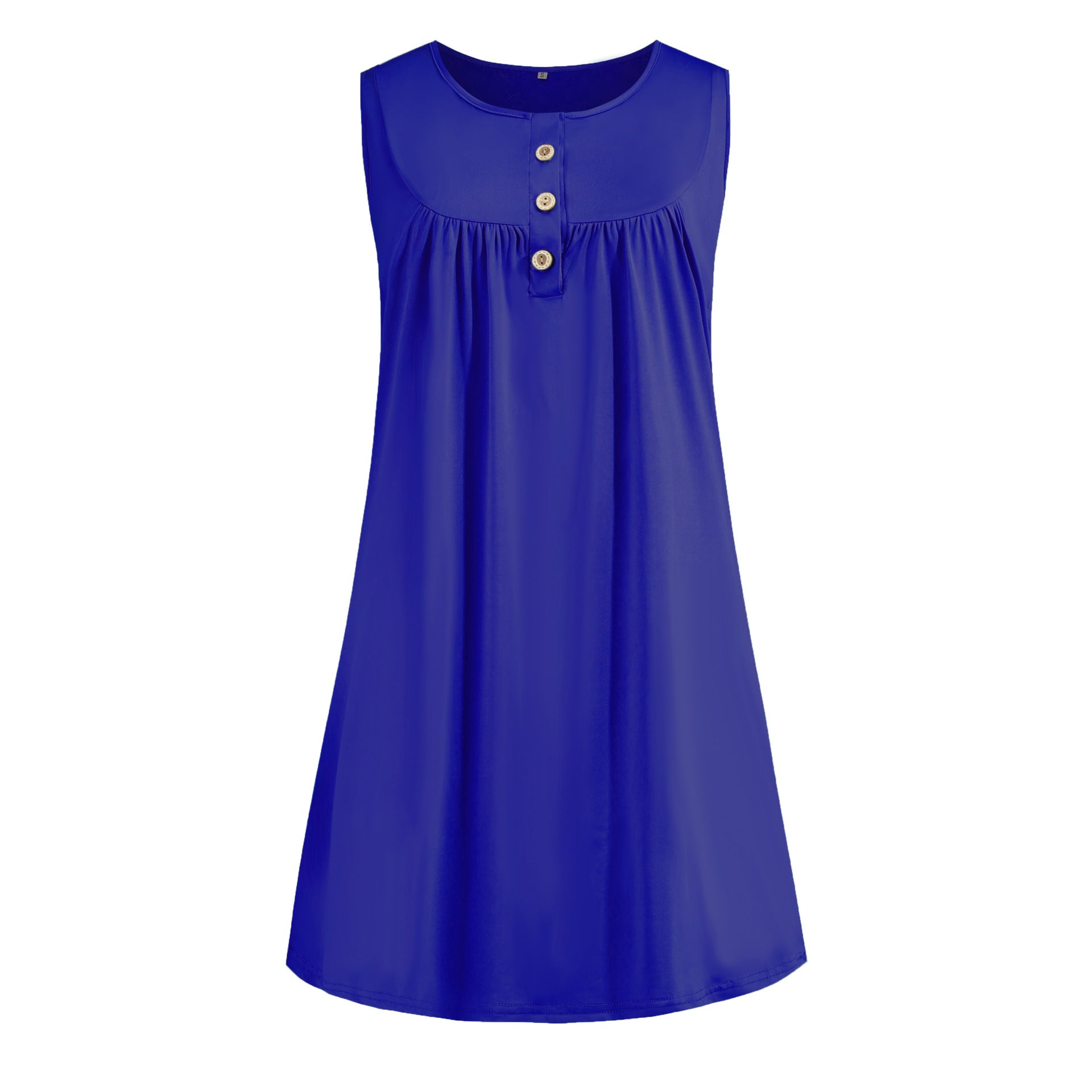 2024 spring and summer pajamas new European and American women's wish Amazon button pleated vest casual sleeveless dress