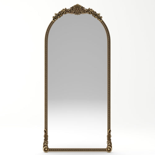 Full-Length Mirror – Ornate Wood Frame Antique Gold 33.07" x 73.03"