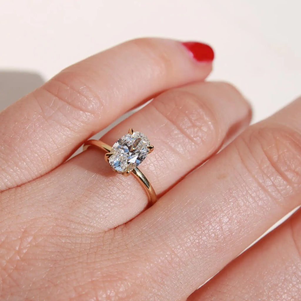10X7mm Oval Cut Moissanite Engagement Ring Solitaire 925 Sterling Silver Custom Jewelry