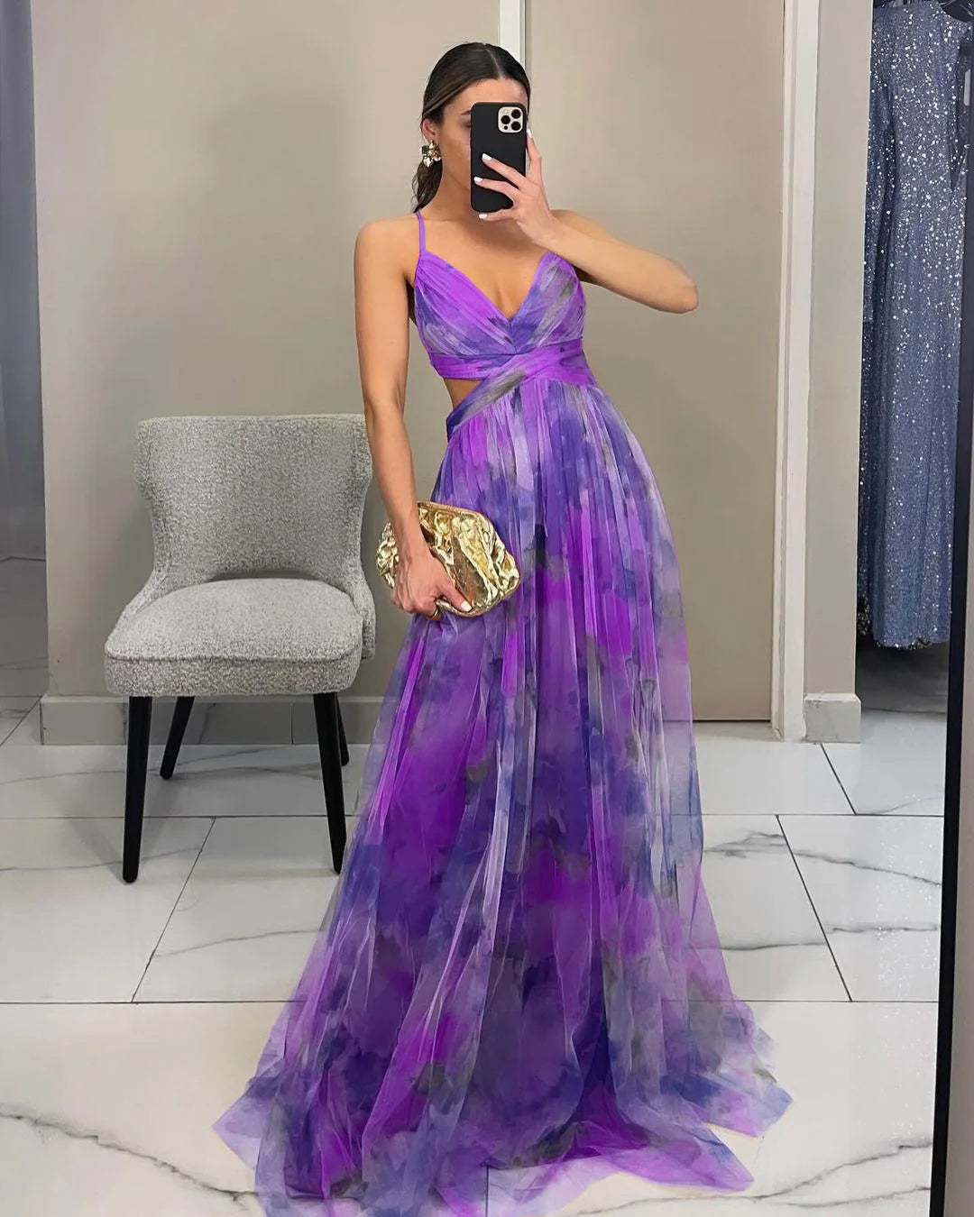 European and American Spring and Summer New Mesh Printing Slip Dress Ins Holiday Leisure Party Island Vacation Skirt