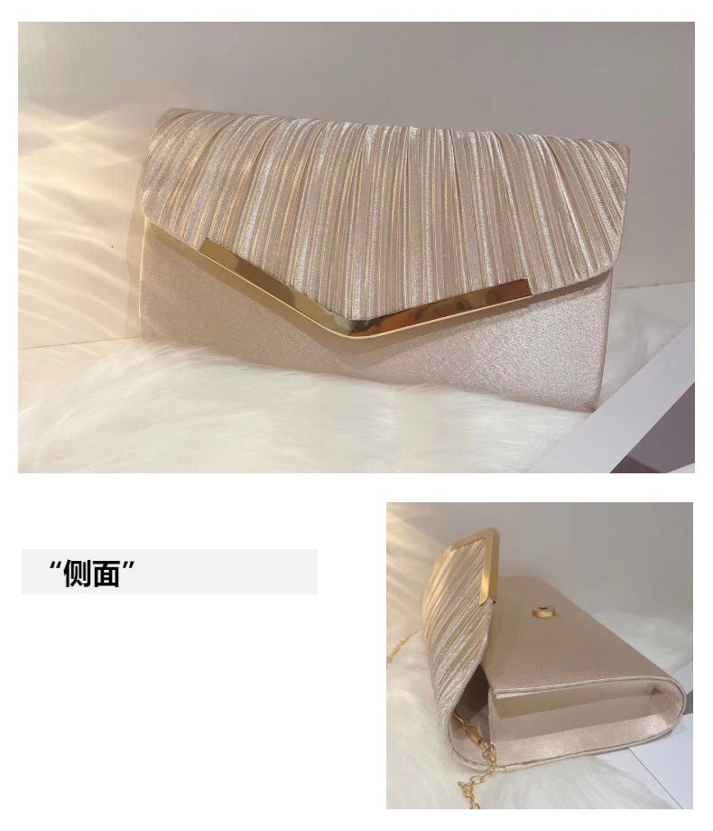 2024 New Women's Satin Evening Bag Banquet Clutch Dress Small Square Bag Fashion Handbag Lightweight