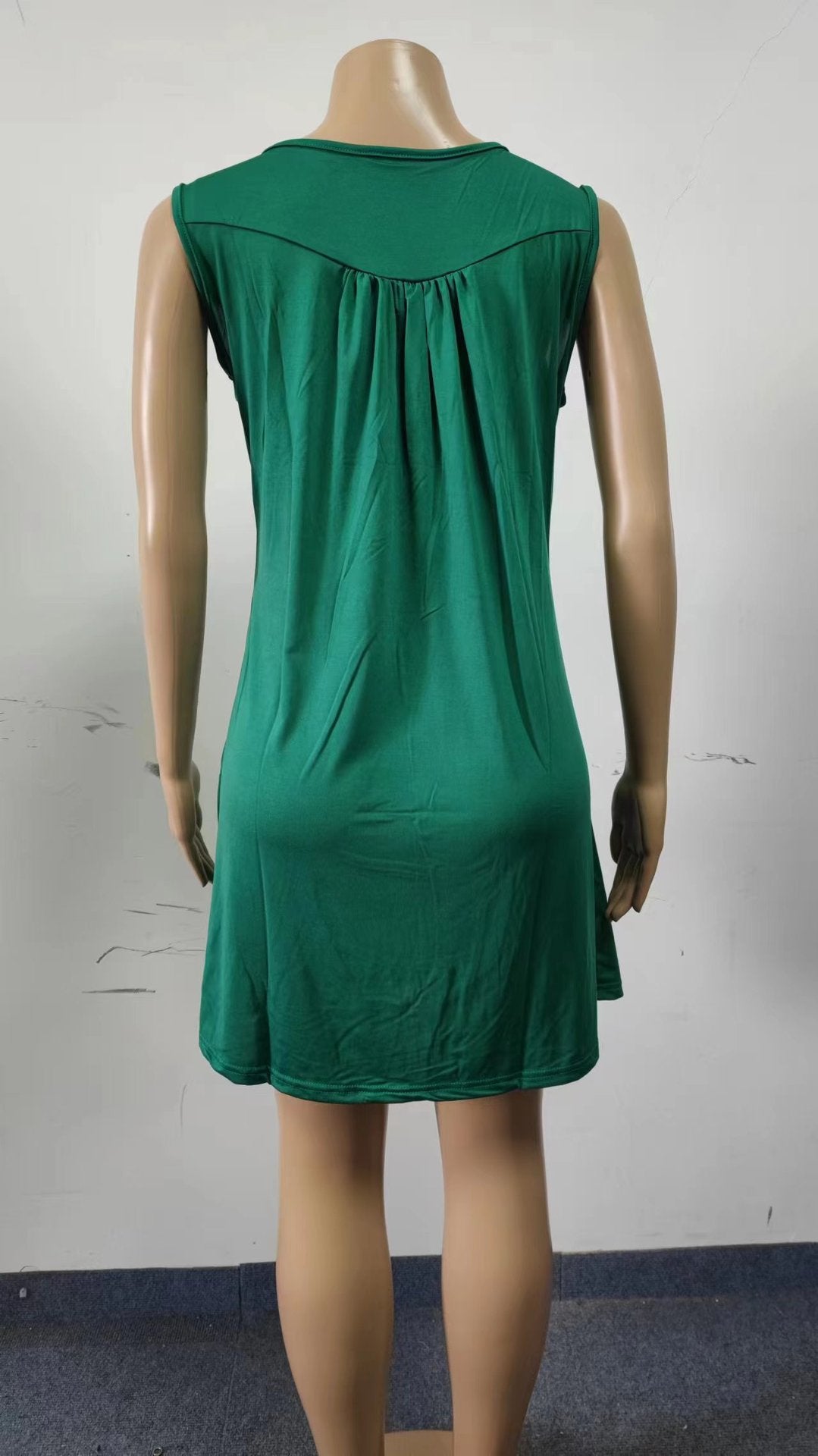 2024 spring and summer pajamas new European and American women's wish Amazon button pleated vest casual sleeveless dress