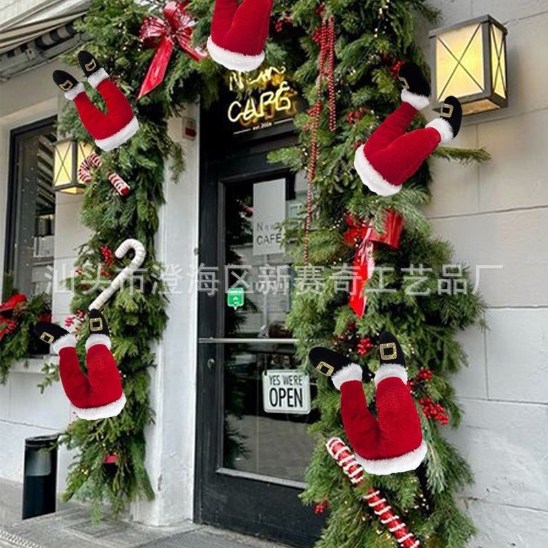 Cross-Border Christmas Tree Decorations, Plush Door Decorations, Santa Claus Elf Leg Inserts, Home Vase Inserts, Christmas Decorations