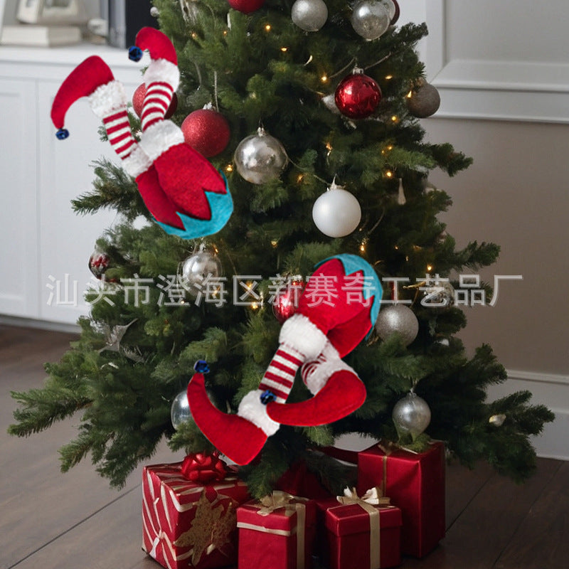 Cross-Border Christmas Tree Decorations, Plush Door Decorations, Santa Claus Elf Leg Inserts, Home Vase Inserts, Christmas Decorations