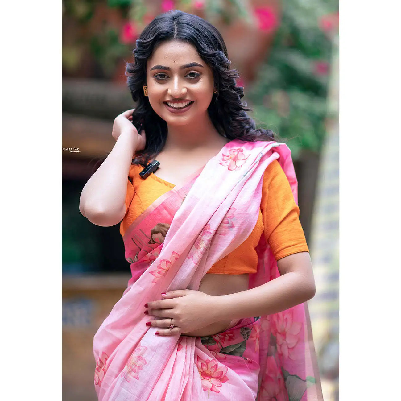 Baby Pink Chanderi Silk Pichwai Printed Saree Zari Woven Border Featuring Dory Indian Pakistani Ethnic Party Summer Winter